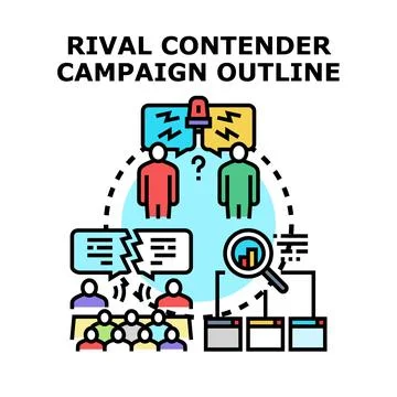 Competitor campaign strategy analysis engaging rival contenders 库存插图