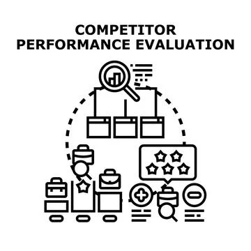 Competitor performance evaluation and strategic analysis Stock Illustration