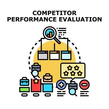 Competitor performance evaluation and strategic analysis Stock Illustration