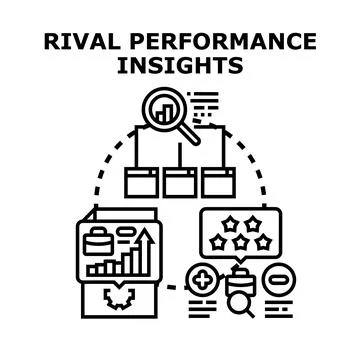 Competitor performance insights analysis concept Stock Illustration