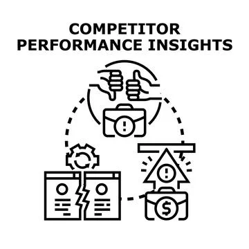 Competitor performance insights for business strategy growth Stock Illustration