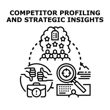 Competitor profiling and strategic insights concept illustration Stock Illustration