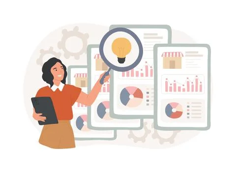 Competitor research isolated concept vector illustration. Ilustración de archivo