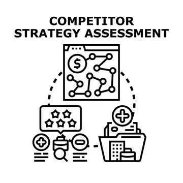Competitor strategy assessment vector icon concept Stock Illustration