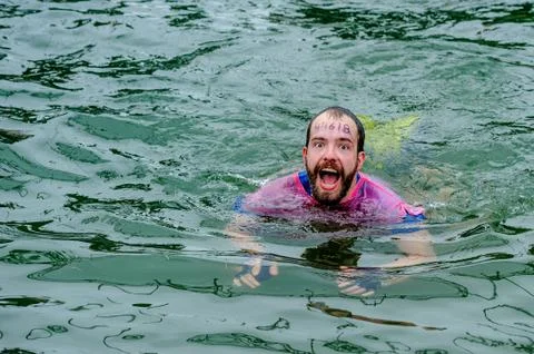 A competitor taking part in a Tough Mudder extreme sport event at Drumlanrig  Stock Photos