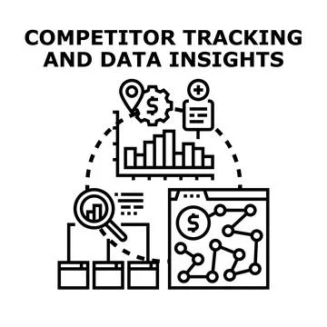 Competitor tracking and data insights analysis concept Stock Illustration