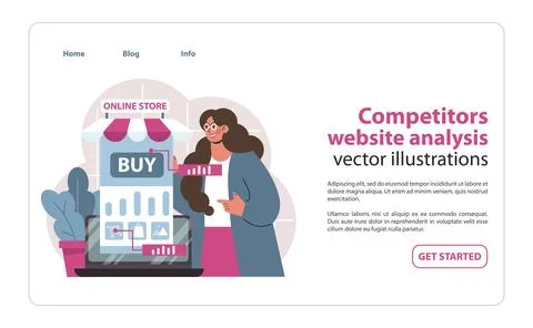 Competitor website analysis concept. Stock Illustration