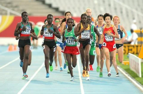 Competitors of 5000 meters Stock Photos