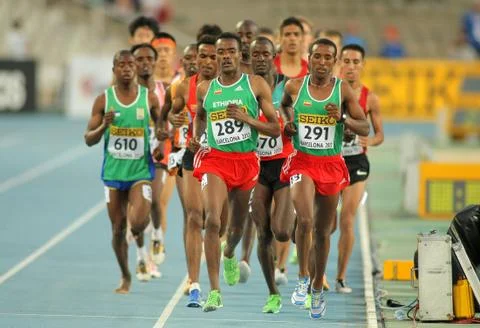 Competitors on 5000 meters Foto stock