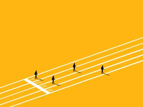 Competitors to increase sales for victory. Performance compared to other em.. Stock Illustration