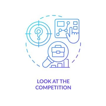 Competitors research blue gradient concept icon Stock Illustration