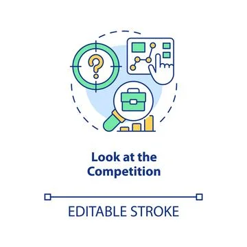Competitors research concept icon Stock Illustration