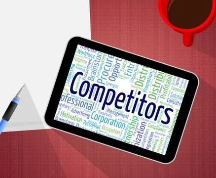 Competitors Word Represents Adversary Competing And Competition Stock Illustration