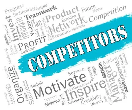 Competitors Words Indicating Adversaries Opponent And Adversary Stock Illustration