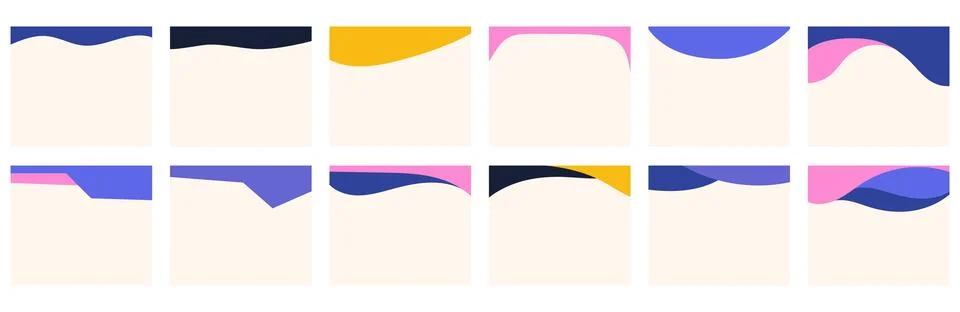 Compilation of assorted shapes suitable for headers or footers on square post Stock Illustration