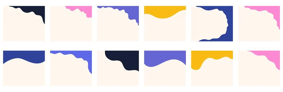 Compilation of assorted shapes suitable for square post or website headers .. Stock Illustration