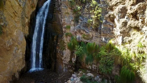 Compilation Cascade on desert, secret garden cascade AERIAL Stock Footage 88478588