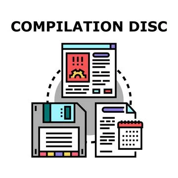 Compilation disc concept representing data and file organization イラスト素材