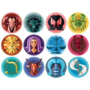 Compilation of horoscope Stock Illustration