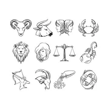 Compilation of horoscope 库存插图