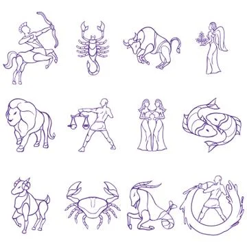 Compilation of horoscope 库存插图