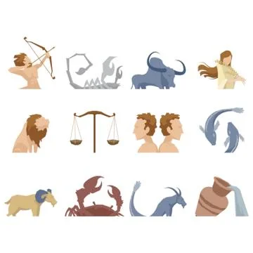 Compilation of horoscope Stock Illustration