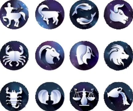 Compilation of horoscope Stock Illustration