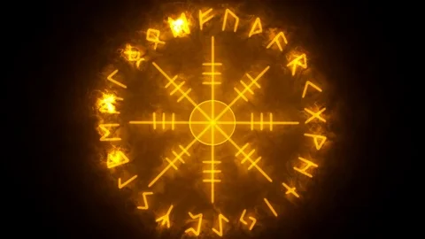 Compilation of scandinavian fire runes Stock Footage 114008070