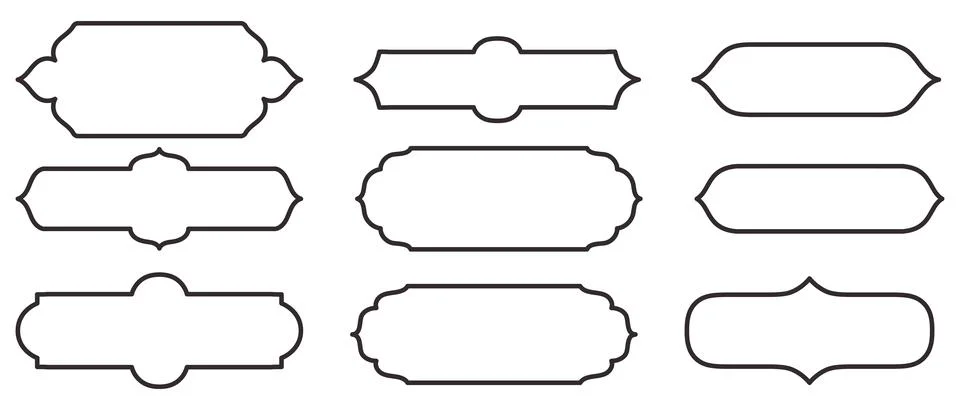 Compilation of traditional Islam horizontal window or door shapes for border  Stock Illustration
