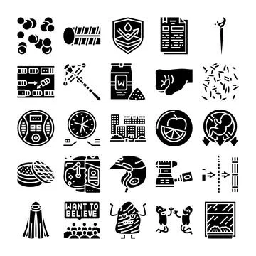 Compilation of various glyph icons for science concepts イラスト素材