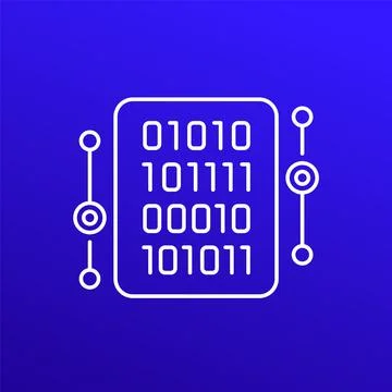 Compile code icon in line style Stock Illustration