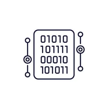 Compile code line icon on white Stock Illustration