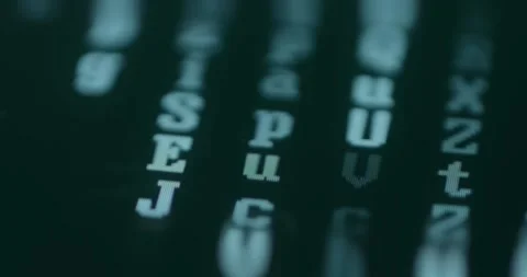 Compiler, Digital code rain macro view Stock Footage 310805735