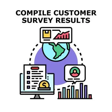 Compiling customer feedback into business survey data イラスト素材