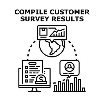 Compiling customer feedback into business survey data 库存插图