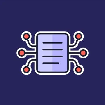 Compiling data icon with a document, outlined design イラスト素材