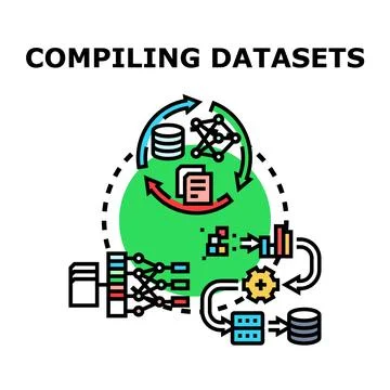 Compiling datasets optimizing data analysis processes イラスト素材