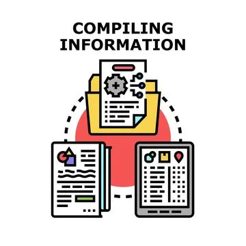 Compiling information for data analysis and processing 库存插图