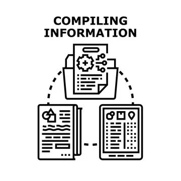 Compiling information for data analysis and processing Stock Illustration