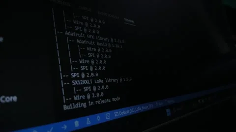 Compiling process of C code for embedded system Video stock 276348998