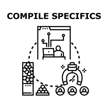 Compiling specific data for strategic business recruitment Stock Illustration