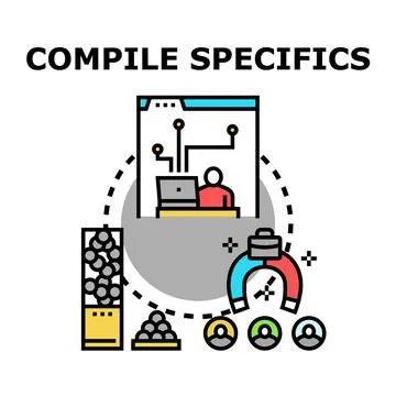 Compiling specific data for strategic business recruitment Stock Illustration