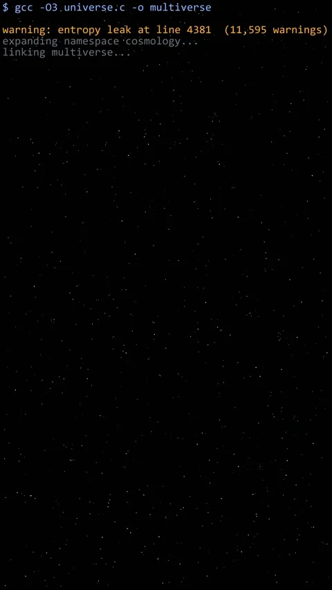 Compiling universe terminal vertical Stock Footage 346561385