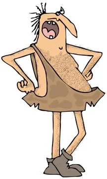 Complaining caveman Stock Illustration