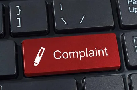 Complaint button keyboard with pen icon. Complaint button keyboard with pe... Stock Photos