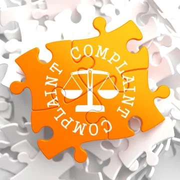 Complaint Concept on Orange Puzzle. Illustrazione stock