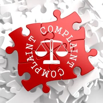 Complaint Concept on Red Puzzle. イラスト素材