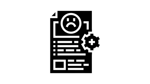 Complaint resolution business process glyph icon animation Video stock 326147768
