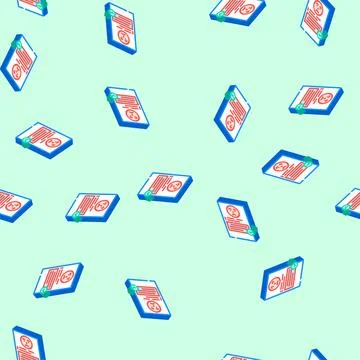 Complaint resolution business process isometric icon seamless pattern Stock Illustration