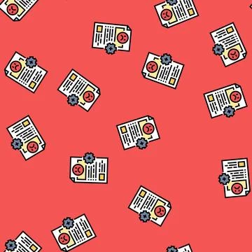 Complaint resolution business process vector seamless pattern Illustrazione stock